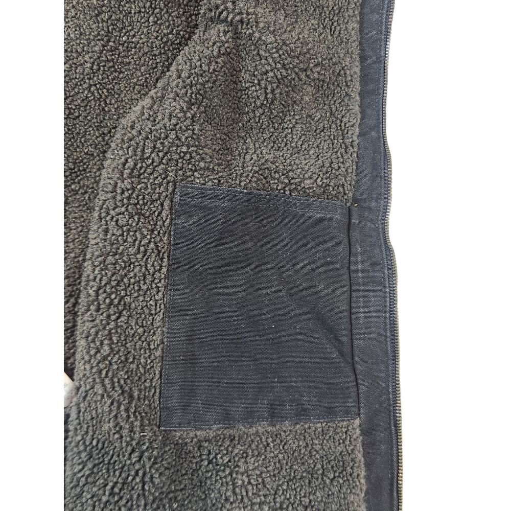 Carhartt Sherpa Lined Work Vest Men’s 2XL Black Full Zip Canvas Utility Vest - Picture 5 of 16